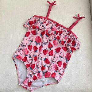 Andy & Evan girls one piece strawberry swimsuit